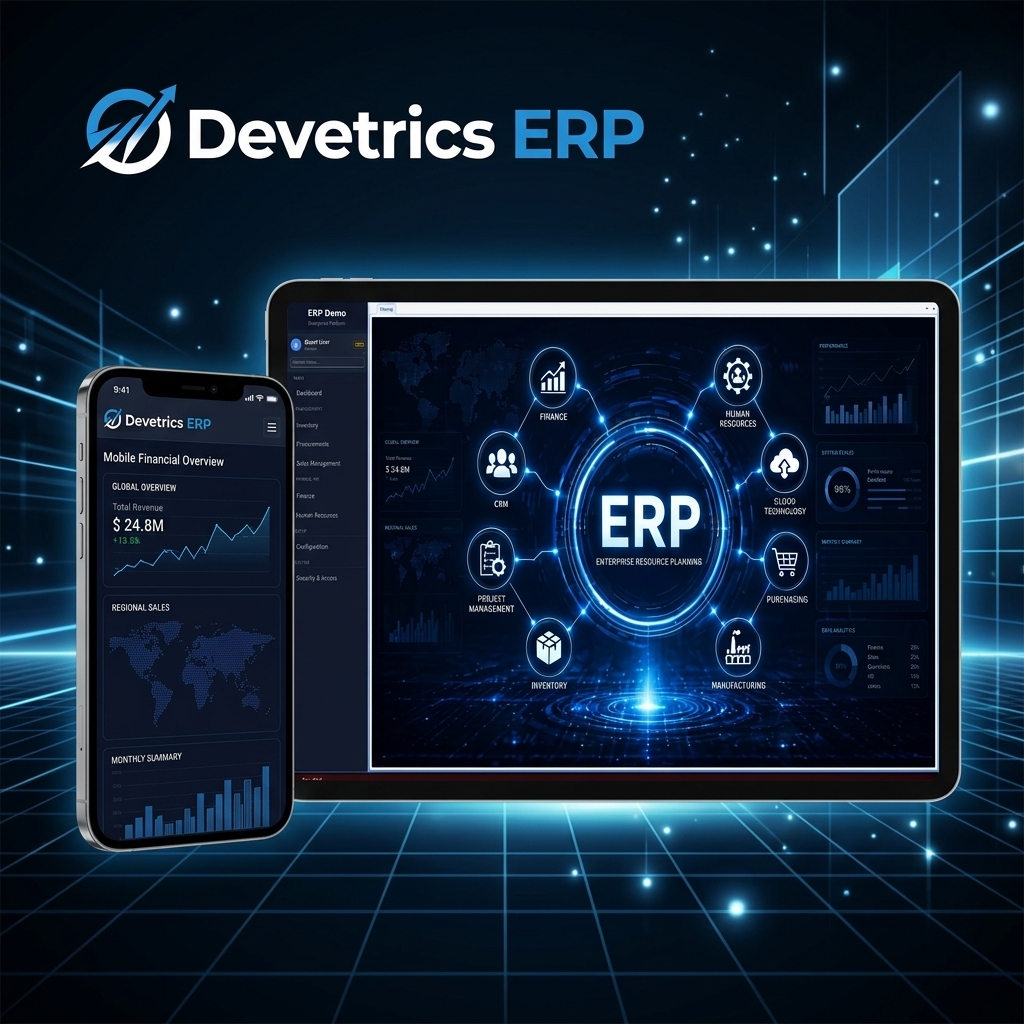 Devetrics ERP Cloud Dashboard Mockup
