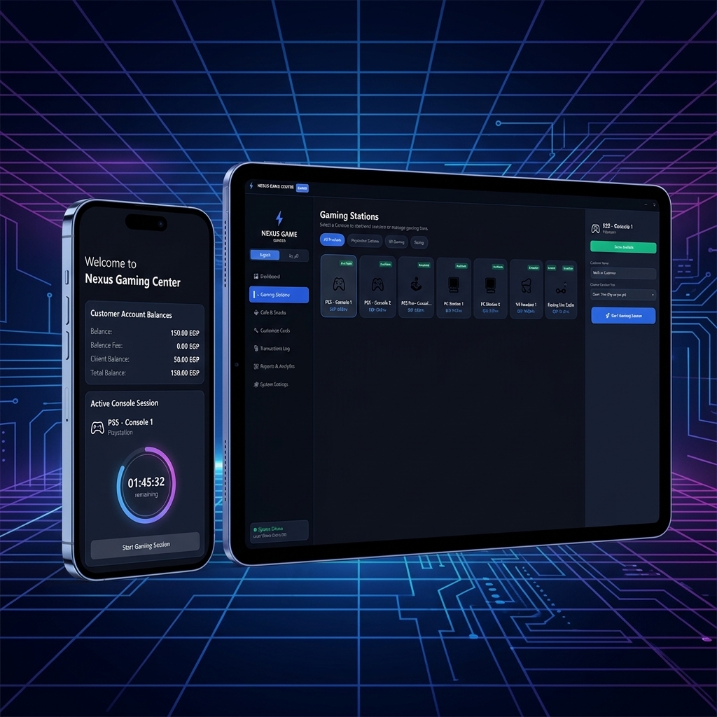 Nexus Gaming Center POS Mockup